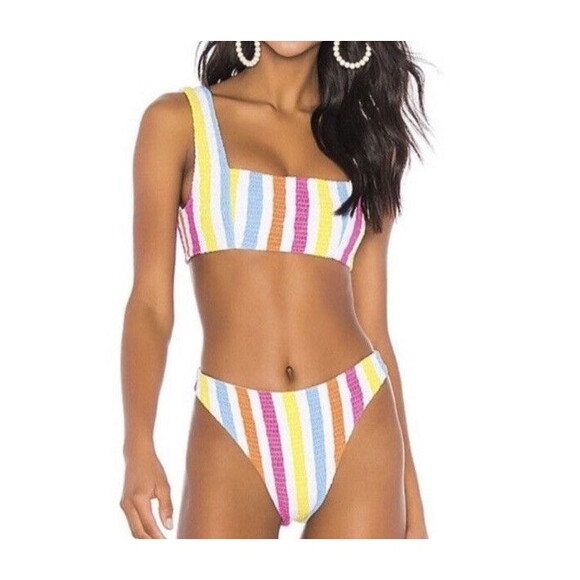 Tularosa Other - Tularosa Revolve Rainbow Striped Sammie Carnival Bikini Bottom Only -Size XS